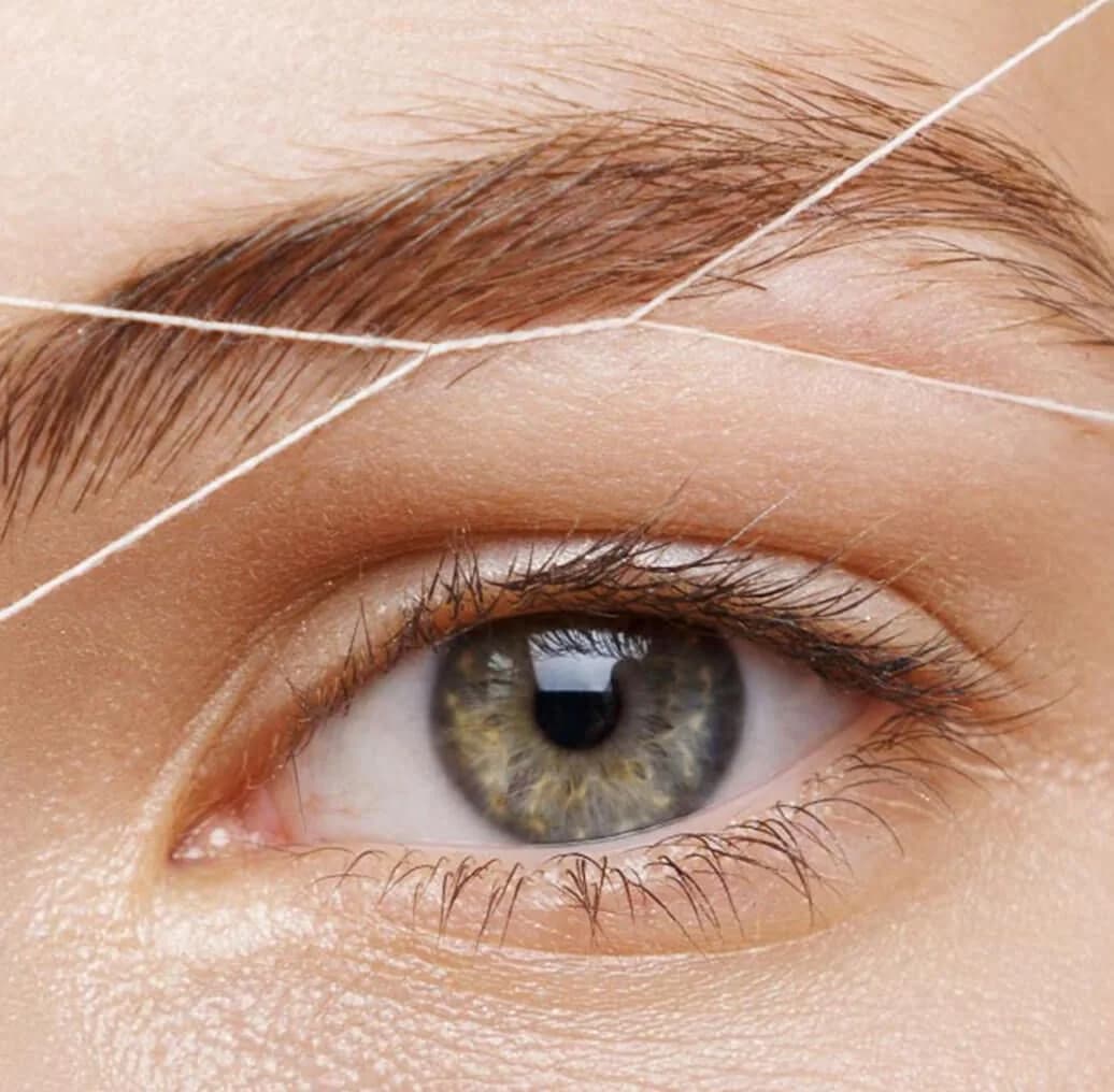 Depilação facial com linha